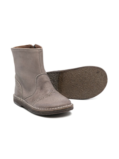 Shop Pèpè Dylan Ankle Boots In Grey