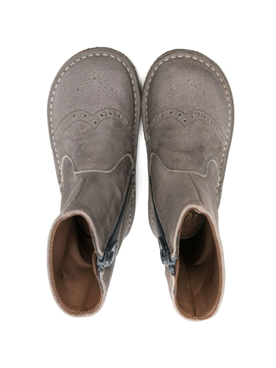 Shop Pèpè Dylan Ankle Boots In Grey