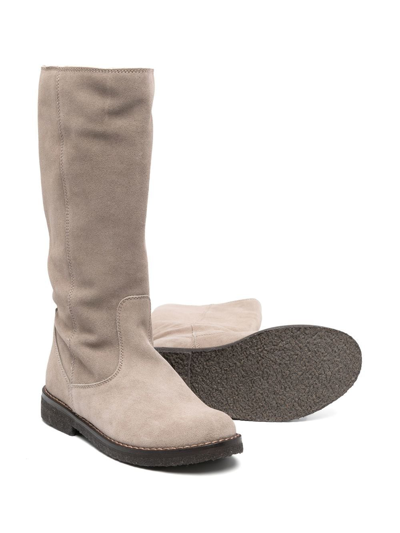 Shop Pèpè Lapin Suede Boots In Grey