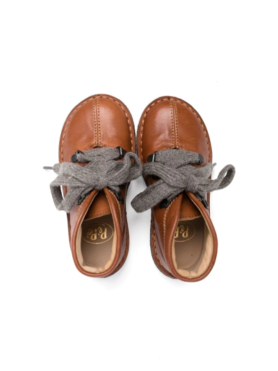 Pèpè Spok Lace-up Ankle Boots In Brown