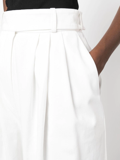 Shop Alexandre Vauthier Boyfriend High-waisted Palazzo Pants In White