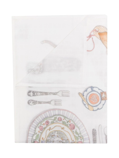 Atelier Choux Graphic-print Blanket In White