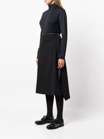 Shop Comme Des Garçons Zip-detail High-waisted Skirt In Black