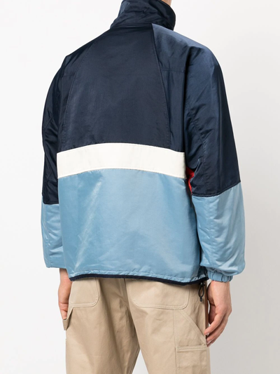 Shop Junya Watanabe Colour-block Zip-up Jacket In Blue