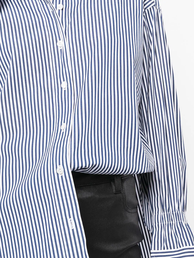 Shop A.l.c Monica Striped Shirt In Blue