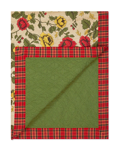 Gucci Floral-print Quilted Blanket In Red