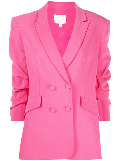 Shop Cinq À Sept Kris Double-breasted Blazer In Pink