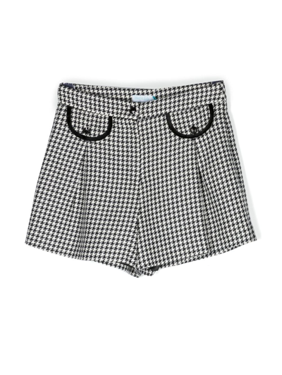 Shop Abel & Lula Darted Houndstooth-print Shorts In Black