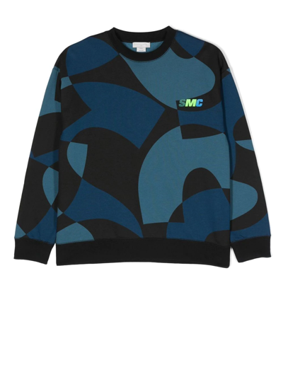 Stella Mccartney Abstract-print Long-sleeve Sweatshirt In Black