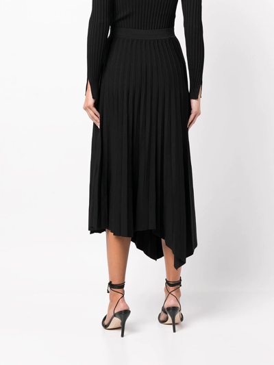 Simkhai High-waist Asymetric Pleated Skirt In Black