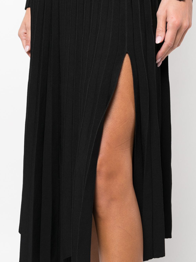 Simkhai High-waist Asymetric Pleated Skirt In Black