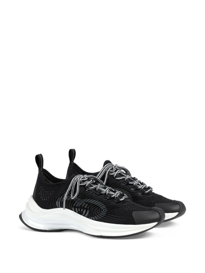 Shop Gucci Run Lace-up Sneakers In Black