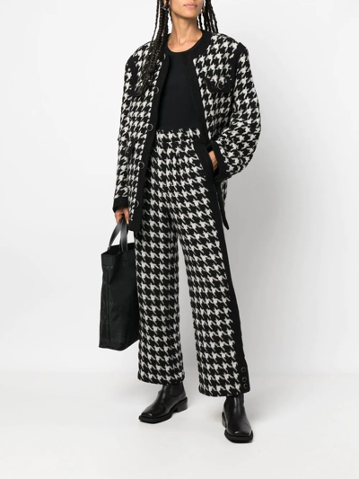 Shop Ader Error Houndstooth-pattern Tweed Jacket In Black