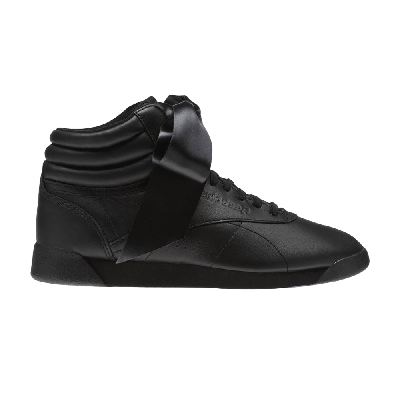 Pre-owned Reebok Wmns Freestyle Hi Satin Bow In Black