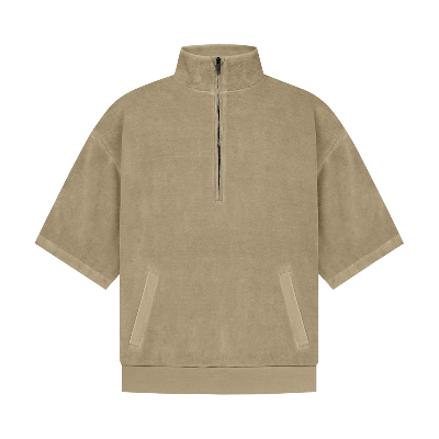 Pre-owned Essentials Velour Mockneck 'oak' In Tan