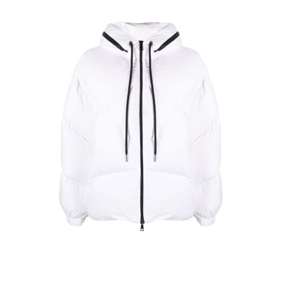 Shop Moncler White Estom Hooded Quilted Jacket