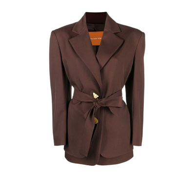 Shop Rejina Pyo Red Simone Single-breasted Wool Blazer In Neutrals