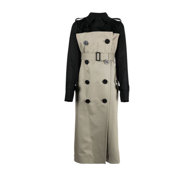 Sacai Cotton Gabardine Double-breasted Trench Coat In Black | ModeSens