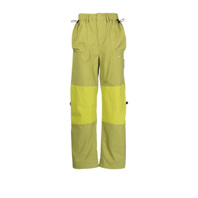 Shop A-cold-wall* Green Contrast Panel Cargo Trousers