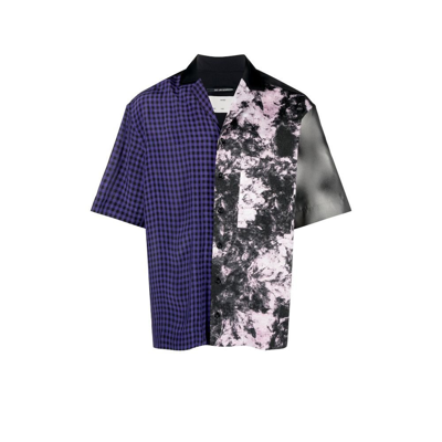 Shop Song For The Mute Purple Tie-dye Check Print Shirt
