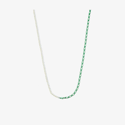 Eéra 18kt White Gold Enamel Chain-link Necklace In White