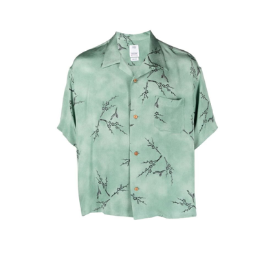 Visvim Green Harmon Floral Print Silk Shirt | ModeSens