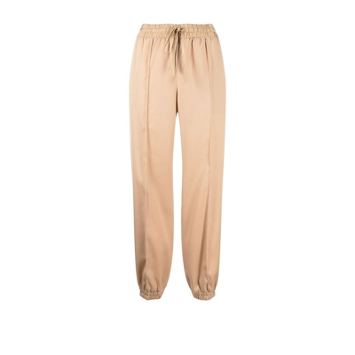 Shop Jil Sander Neutral Tapered Wool Track Pants - Women's - Viscose/virgin Wool/elastane In 257 Dark Nude