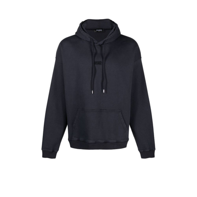 Shop Dsquared2 Embroidered-logo Hoodie In Blue