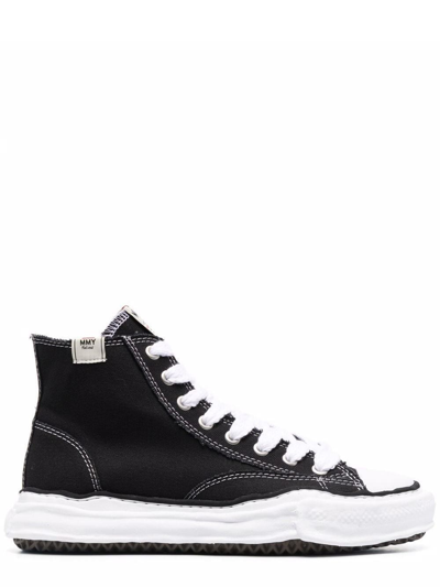 Shop Miharayasuhiro Black High-top Lace-up Sneakers In Nero