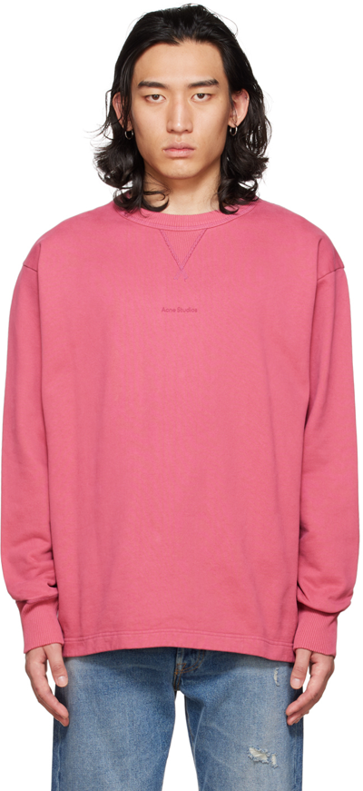 Shop Acne Studios Pink Stamp Sweatshirt In Acx Old Pink