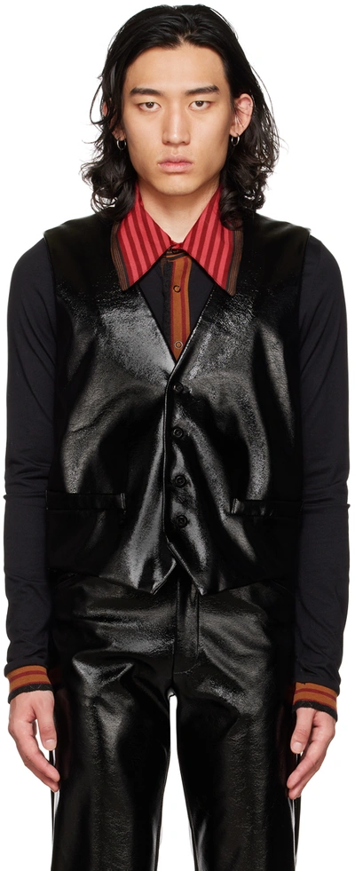 Shop Anna Sui Ssense Exclusive Black Paneled Waistcoat