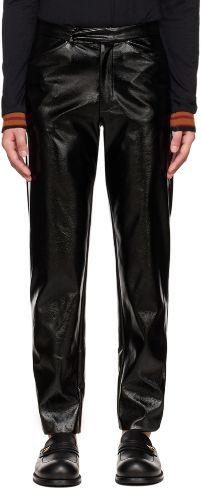Shop Anna Sui Ssense Exclusive Black Leather Pants