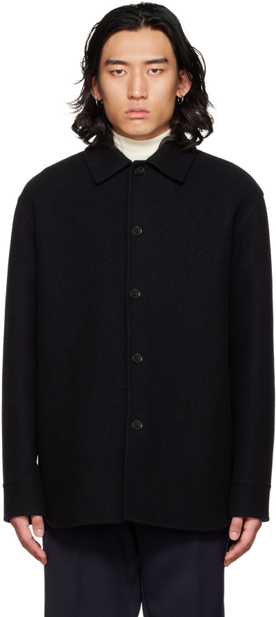 Shop Jil Sander Black Outershirt Jacket In 001 - Black