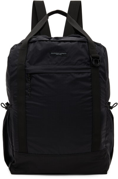 Shop Engineered Garments Black 3 Way Backpack In E2 Black Nylon Ripst