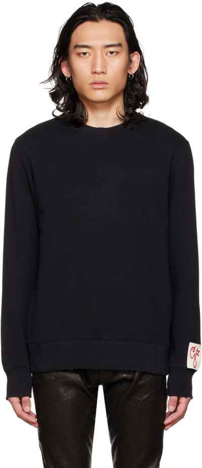 Shop Golden Goose Black Patch Sweatshirt In 90292 Vintage Black