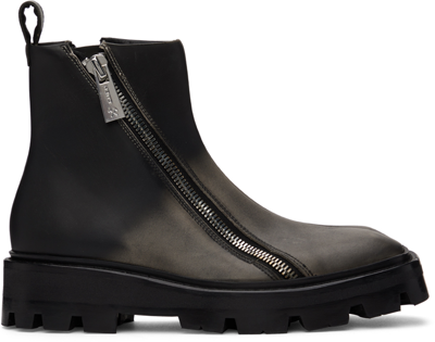 Shop Gmbh Black & Beige Double Zip Boots In 21067522 Beige