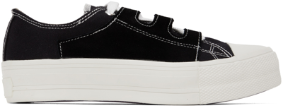 Shop Needles Black Asymmetric Ghillie Sneakers In 0099 B-black