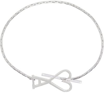 Shop Ami Alexandre Mattiussi Silver Adc Chain Bracelet In Silver/900
