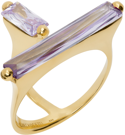 Shop Alan Crocetti Gold & Purple Fantasy Ring In Gold Vermeil