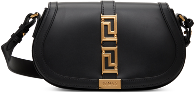 Shop Versace Black Greca Goddess Bag In 1b00v Black-