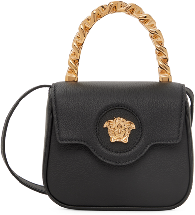 Shop Versace Black Mini 'la Medusa' Bag In 1b00v Black-