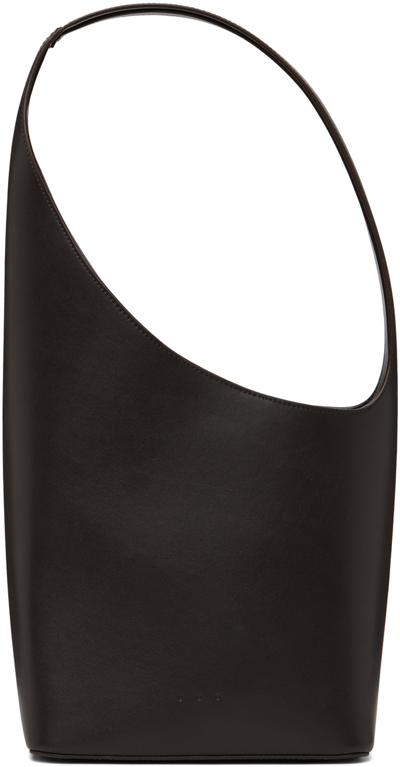 Shop Aesther Ekme Brown Demi Lune Shoulder Bag In 190 Dark Truffle