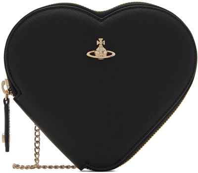 Shop Vivienne Westwood Black New Heart Crossbody Bag In N403