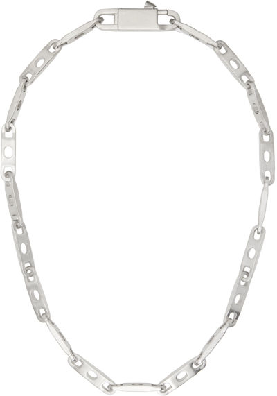 Shop Rick Owens Silver Chain Necklace In 128 Palladium