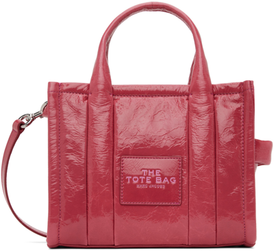 Shop Marc Jacobs Pink 'the Shiny Crinkle Small' Tote In 608 Magenta