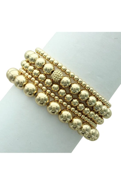 Olivia Welles Tandy Beaded Wrap Bracelet In Gold / Crystal