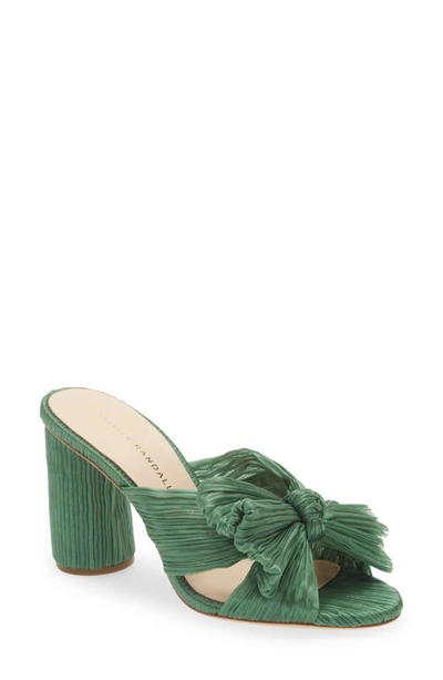 Shop Loeffler Randall Penny Knotted Lamé Sandal In Sage