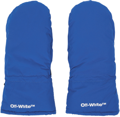 Shop Off-white Blue Bounce Race Ski Mittens In Peacock White