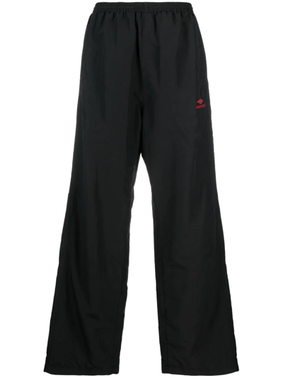Shop Balenciaga High-waisted Track Pants In Black