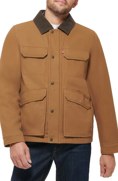 Shop Levi's Cotton Canvas Field Jacket In Brown